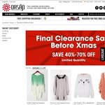 Apparel Clearance Sale 40%-70% off at Oasap.com
