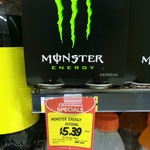 Monster Energy Drink (Green) 4x 500ml - $5.39.  IGA Christmas Special