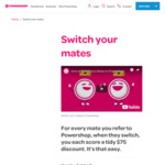 $75 Credit When You Switch to Powershop Electricity (VIC/NSW)