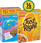 50% off Kellogg's Nutri-Grain 805g, Just Right 790g, Froot Loops 500g, LCMs 330-345g $3.75 @ WOW