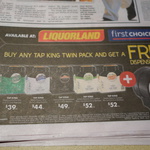 Buy any TAP KING Twin Pack and get a FREE Dispenser @ Liquorland/First Choice