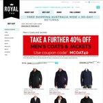 Further 40% OFF Men's Coats & Jackets + FREE Shipping at Royal Tag