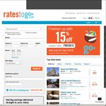 RatesToGo - 15% off Selected Hotel Bookings