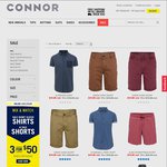 [Connor] Men's Shirt + Shorts, Pick Any Three for $50, Free Shipping if > $50, Click N Collect