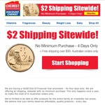 $2 Shipping Sitewide with No Minimum Purchase for 4 Days @ Chemist Warehouse