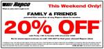 Repco 20% off This Weekend (18-20th Dec Inclusive)