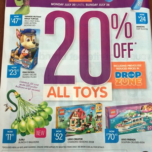 big w 20 off toys