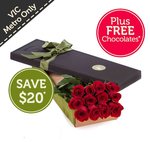 12 Red Roses in a Presentation Box $59.95 Delivered (Was $79.95) [VIC Only] @ Fresh Flowers
