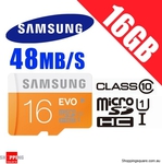 Samsung 16GB EVO microSD Card Class 10 48MB/s $8.49 Delivered @ Shopping Square