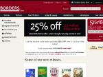 Borders (online only) 25% off all books and stationery. Coupon Code:  BAU-MAR25