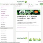 Win a Samsung 48" TV and Home Theatre System from Woolworths (Springfarm, NSW)