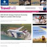Win Two British Airways Premium Economy Flights from Sydney to London/Europe from Traveltalk Mag