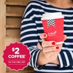 $2 Caffe Sized Coffees @ CIBO 6/12 (Via iOS/Android App)