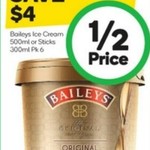 ½ Price Baileys Ice Cream Tubs $3.99 @ Woolworths 17/5