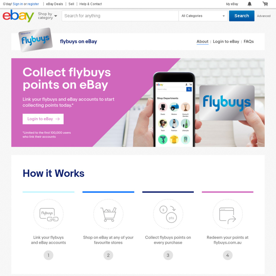 Flybuys Points Now on eBay Purchases 1 Point Per 1 or 2 Spent