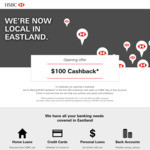Get $100 Cash Back for Opening HSBC Day to Day Account @ Eastland Vic