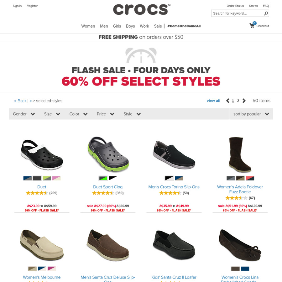 crocs flash sale