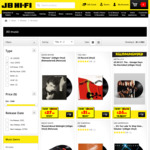 20% off All in Stock Vinyl Records at JB Hi-Fi or Record Store Day