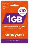 amaysim $10 SIM Starter Pack (1GB) Half Price: $5 @ Coles