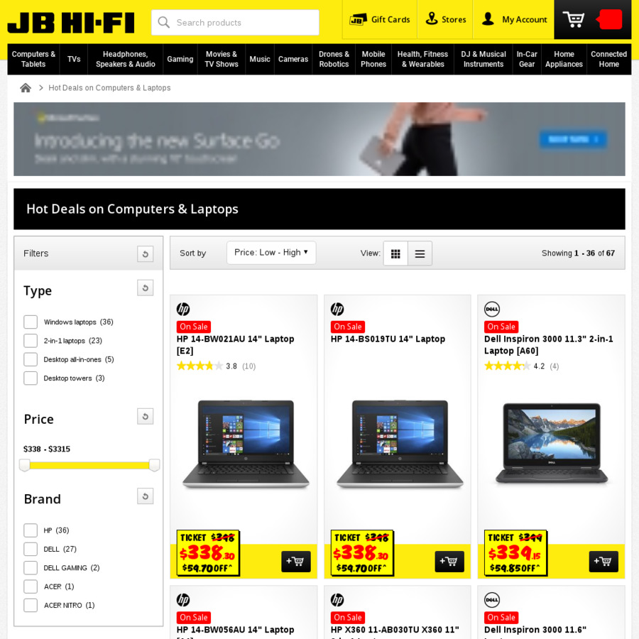 15% off Selected Acer, HP, DELL Computers @ JB Hi-Fi ...