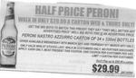 Half Price Peroni Beer (Vic Only) - $29.99
