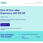 eBay.com.au $10 eBay Coupon No Minimum - New Accounts