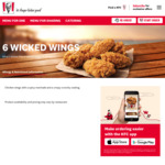 18 Wicked Wings $14.85 / $16.35 @ KFC via App