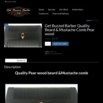 Pear Wood Beard & Mustache Comb $6.99 Shipped @ Get Buzzed Barber