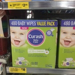 6x 80pk Curash Soothing Baby Wipes Aloe Vera & Chamomile $10 @ Reject Shop