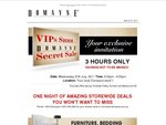 Domayne VIP Secret Sale - 27 July from 6pm to 9pm