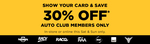 30% off RRP @ REPCO (Auto Club Members Only)