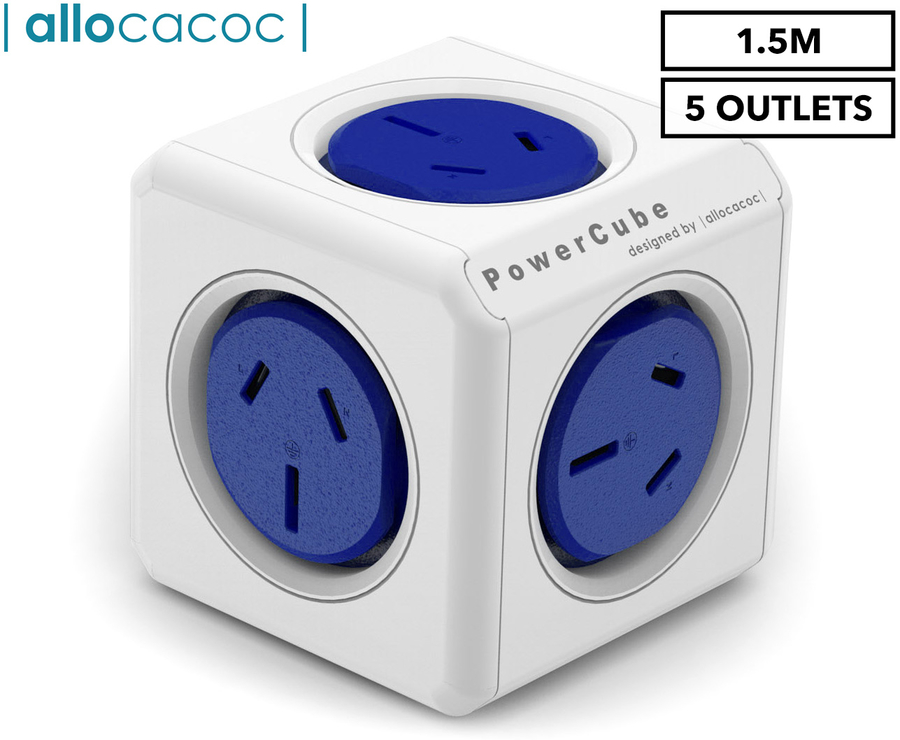 Allocacoc Power Cube Powercube Board Extended with 5 Outlet 1.5M Surge  Protect