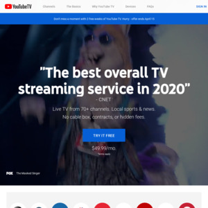 2 Weeks Free Trial of YouTube TV - Live US Cable Channels (VPN / Android Simulator Required - Only for Sign up)