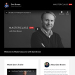 One Free MasterClass Streaming Class Per Week from 15 April / Dan Brown (The Davinci Code) Talks about Writing Thrillers