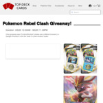 Win 1 of 5 Pokemon TCG Rebel Clash Booster Packs from Top Deck Cards
