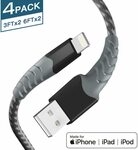 Arshcea iPhone Lightning Cable, Mfi Certified iPhone Charger 4pk 2x3ft 2x6ft $15.29 + Delivery ($0 with Prime) @ Arshcea Amazon