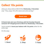 Earn 10x Points When Shop Online / In-store @ Big W (November 4)