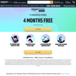 [Amazon Prime] Free 4 Months of Amazon Music Unlimited, 3 Months Audible / Kindle Unlimited Trial (New Subscribers) @ Amazon AU