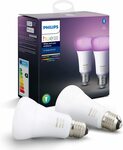 [Prime] Philips Hue White & Colour Ambiance Bluetooth Smart LED Bulb E27 Twin Pack $117.07 ($58 ea) Delivered @ Amazon UK via AU