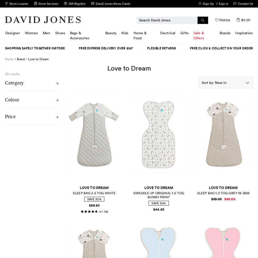 Love to dream swaddle david online jones