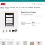 Black Kitchen Trolley $39 (Save $30) + $10 Delivery ($0 C&C) @ Kmart