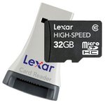 USD $43.49 Inc S&H Amazon.com Lexar High Speed MicroSDHC 32GB Class 10 Flash Memory Card w/Reader