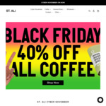 40% off Coffee + Delivery (Free Shipping with $49 Spend) @ ST. ALi