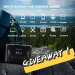 Win  320Wh Energizer Portable Power Station Solar Generator worth US$470 from Topesel