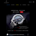 Aragon Divemaster TI 45mm/50mm Watch (Titanium/Swiss Movement) - US$250 (~A$375) + US$35 (~A$53) Delivery @ Aragon