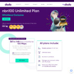 nbn 100/20Mbps $67.50/Month for 6 Months (New and Returning Customers, Ongoing $85/Month) @ Dodo