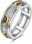 YFN Sterling Silver Two-Tone Sunflower Spinner Ring - A$44.78 Delivered @ YFN