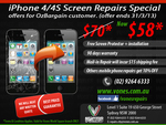 iPhone 4/4S Screen Replacement Special - $58* with Free Screen Protector + 90 Days Warranty