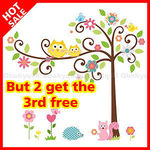 Owl Scroll Tree Hoot Wall Decals Removable Stickers Decors Art Kids Nursery Room $14.05