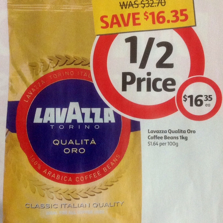 Half Price Lavazza Coffee Beans 1kg at Coles 16.35